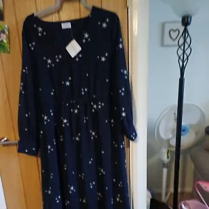 New Size 20 Navy White Stars Long Sleeved Shirt Dress From Together BNWT - Picture 1 of 5