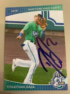 Yonathan Daza 2018 Hartford Yard Goats Signed Team Card - Picture 1 of 1