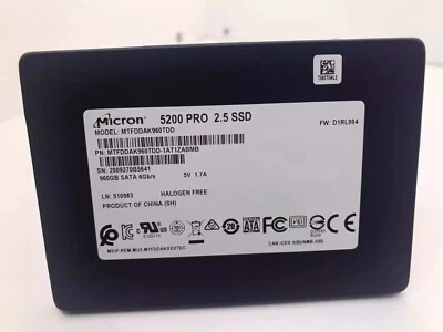 New MICRON 5200 PRO 960GB SATA 6Gbps 2.5'' SSD MTFDDAK960TDD-1AT1ZABYY 2DWPD - Image 1 of 2