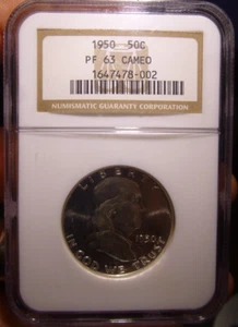 1950 Proof Franklin Half Dollar NGC PF63 Cameo - Picture 1 of 4