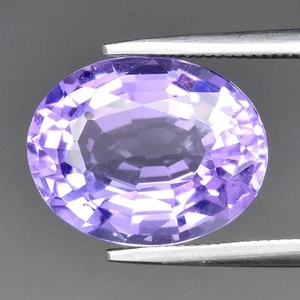 π 3.87ct 11.8x9.3mm VVS Oval Natural Purple Amethyst - Unheated Brazil Gem - Picture 1 of 4