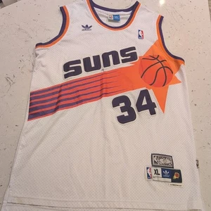 Camiseta deportiva vintage Adidas blanca Phoenix Suns NBA XL #34 Barkley Hardwood Classics - Imagen 1 de 15