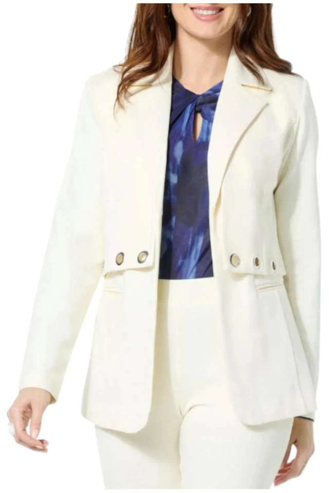 GREY by Jhoan Sebastian Grey 女式 3 合 1 Ponte Blazer 霜 — 第 1/1 张图片