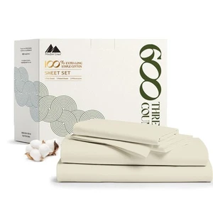 100% Egyptian Cotton Sheets King Size Bed Set - 4 PC 600 Thread Count King Sh... - Picture 1 of 8
