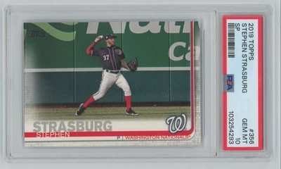 Stephen Strasburg 2019 Topps SP Variation Low Pop PSA 10 #356 Washington Foto 1 de 2
