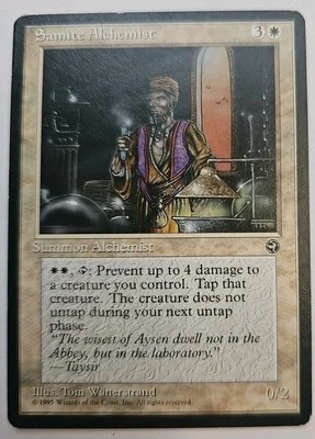 MTG Magic The Gathering Card Samite Alchemist Summon Alchemist White Homelands  - Image 1 of 2
