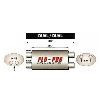 For Chevy Silverado 1500 HD 01-06 Aluminized Steel Oval Gray Exhaust Muffler - Imagem 1 de 2