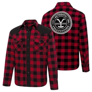 Stars & Stripes Herren Westernhemd YELLOWSTONE »Authentic« Rot Schwarz Kariert - Picture 1 of 3