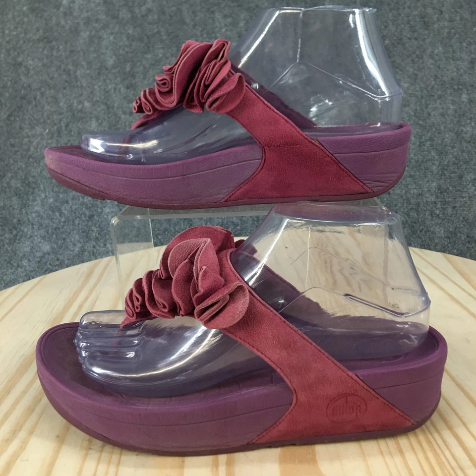 Sandalias FitFlop para mujer 7 Frou tanga púrpura puntera informales tacones de cuña 137-205 Foto 1 de 4