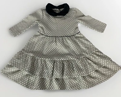 Vestido para niñas Jane and Jack talla 4 negro, dorado, blanco Foto 1 de 4