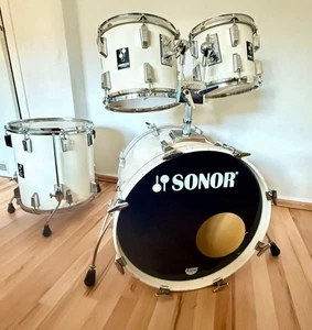 Vintage Sonor Lite Drum Shellset Bopset Jazz Set 18,10,12,14 CL creme lacquer - Bild 1 von 18