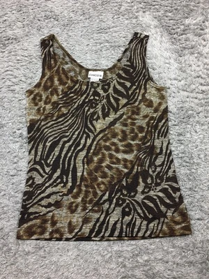 Chicos Tank Top Size 0 Womens Size Small Brown Animal Print USA VTG - Image 1 of 4