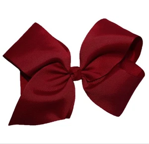 Deep Red 6” Jumbo Hair Bow Grosgrain Ribbon Trendy Boutique Boho Hair Barrette - Picture 1 of 8