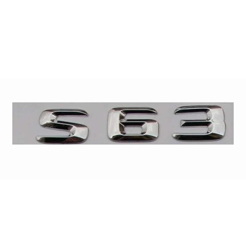  ABS 3D Chrome S 63 Letters Emblem Badge Replaces with S Class Side  - Image 1 of 1