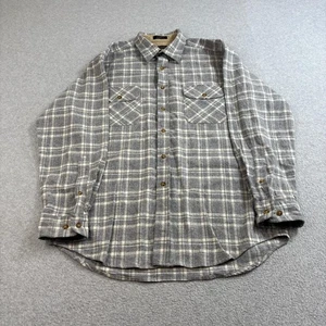 Pendleton Wool Maverick Shirt Men L Gray Plaid Flannel Button Heritage Academia - Picture 1 of 8