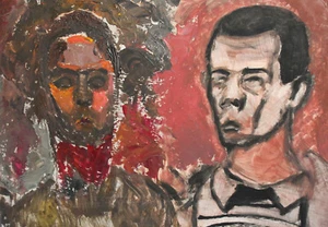 Vintage expressionist oil painting portrait - Photo 1 sur 12