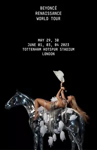 Póster de concierto de Beyoncé 2023 en Londres enmarcado 11 X 17 - Imagen 1 de 2