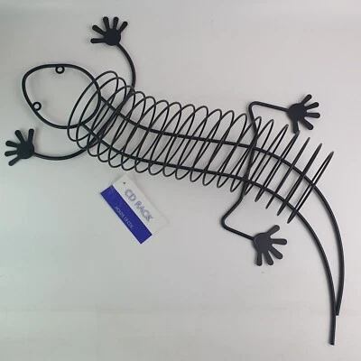 Funky Retro Salamander Gecko Lizard Wire 18 CD Rack Holder Surface Wall Mounted - Image 1 of 4