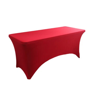 Spandex Tight Fit Table Cloth Cover Rectangular Stretch Full Length for Wedding - Image 1 of 4