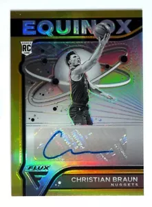 2022-23 Panini Flux Equinox Gold #EA-CBR Christian Braun Nuggets/10 - Imagen 1 de 3
