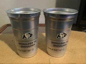 Lot of 2 CU Buffaloes & Ball Glass Co Infinite reusable Aluminum Cup 2023 USED - Picture 1 of 4
