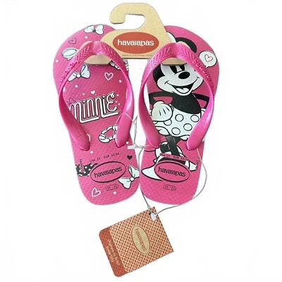 Chanclas Havaianas Rosa Disney Minnie Mouse Talla 2Y Nuevas con Etiquetas Foto 1 de 4