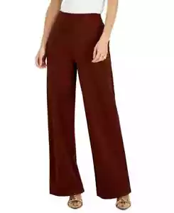 INC Wide Leg Regular High Rise Pants Deep Sienna XS $79.50 MSRP - Picture 1 of 5