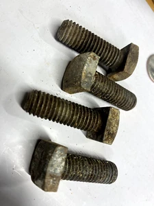 4 VINTAGE 1/2" x 1-1/2" Reclaimed Crusty Steel Square Bolts for Restoration. - Picture 1 of 4