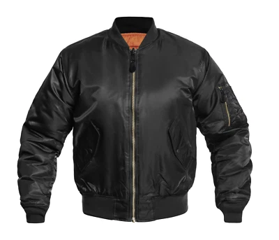BRANDIT MA1 Black Jacket 4XL Security Mens Bomber Flight Nylon Tactical Flyer - Image 1 of 4