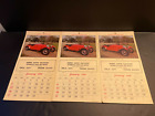 3 Vtg 1980 Antique Car Wall Calendar ~ Akers Auto Salvage Okla City ~