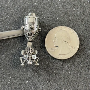 NASA Apollo Lunar Module Lander Space Capsule Silver Tone Lapel Hat Pin B49419 - Picture 1 of 2
