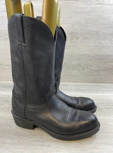 Durango Herren Westrn Stiefel Schwarz Leder Zum Überziehen Mandel Zehe 9 Cowboy Schuhe - Bild 1 von 12