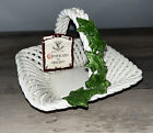 Vintage Capodimante Ceramic Basket Made in Italy Ivy Leaves NWT