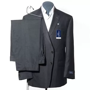 New 48R Chaps Dark-Gray Rayon-Blend Two-Piece Suit 38x27 Trousers Jacket 2XL XXL - Picture 1 of 14