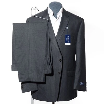 New 48R Chaps Dark-Gray Rayon-Blend Two-Piece Suit 38x27 Trousers Jacket 2XL XXL - Image 1 of 4