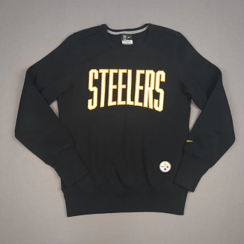 Nike Steelers Sweatshirt Womens Medium Black Football NFL Pittsburgh Crew Neck Cover