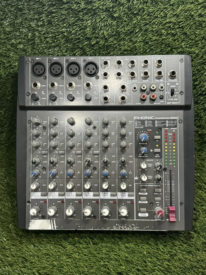 PHONIC PowerPod 820 Head Powered Mixer 8 Channel 200W DFX Tested and Working - Image 1 of 4