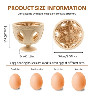 4Pcs Silicone Egg Washer Ergonomic Fresh Egg Brush Cleaner for Fruits betDb - Picture 1 of 11