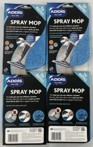 Paquete de 4 almohadillas de microfibra de repuesto Addis para fregona de aerosol de 4 azules 518631 totalmente nuevas - Imagen 1 de 6