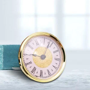 80mm Quartz Clock Insert Gold Rim Mini Clock Mechanism Round Wall Clock Head - Picture 1 of 11