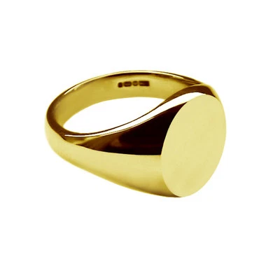 18ct Solid Yellow Gold Ladies Oval Pinky Signet Rings 11x9mm 750 UK HM Bespoke - Image 1 of 4