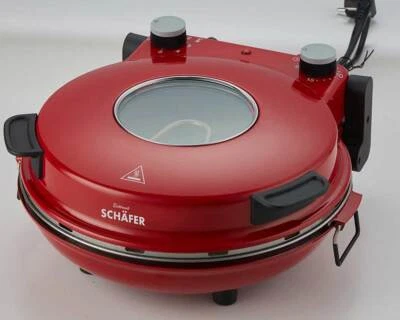 SCHÄFER Pizzamacher Pizzamaker Miniofen SCHWARZ 1200 Watt 32CM , rot - Bild 1 von 4
