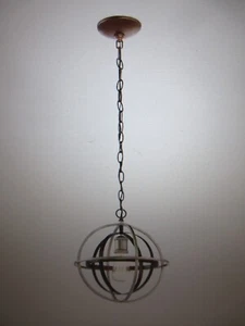 Home Decorators Barton Bay 1-Light Bronze and Champagne Pewter Orb Pendant Light - Picture 1 of 4