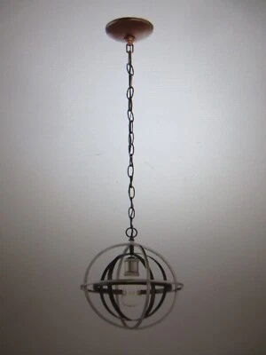 Home Decorators Barton Bay 1-Light Bronze and Champagne Pewter Orb Pendant Light - Image 1 of 4