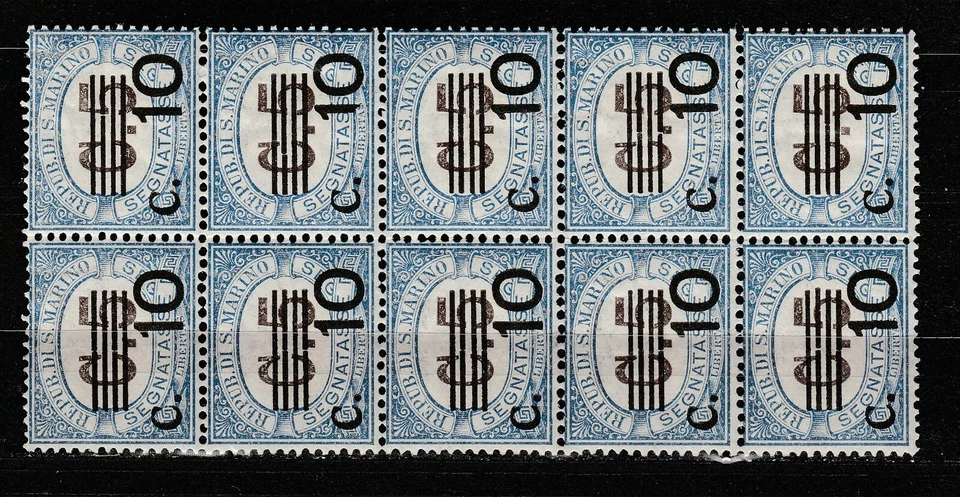 S37609 Dealer Stock San Marino MNH** 1938 Sellos C10 Sobre C5 Sass. 47 X10v - Imagen 1 de 1