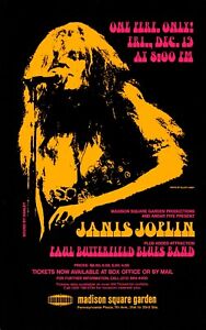 1969 JANIS JOPLIN Madison Square Garden Tour 13 x 19 Reproduction Concert Poster