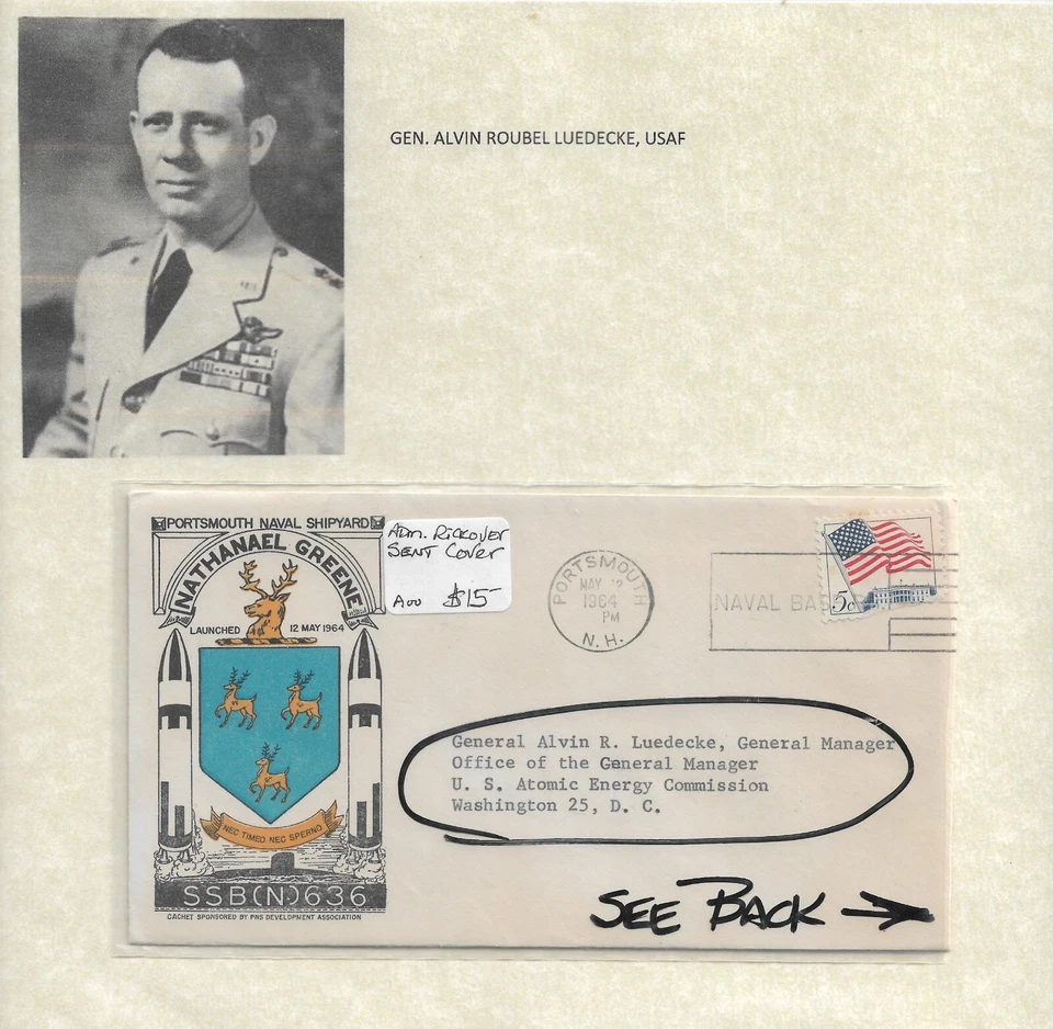 1964 Adm Hyman Rickover USS Nathan Greene SSBN-636 to Gen. Luedecke (52083) - Image 1 of 1