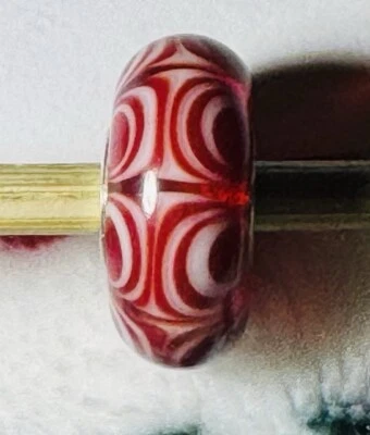 ÚNICO Trollbeads-Remolino Rojo y Blanco-Plata 925-Dinamarca  Foto 1 de 4
