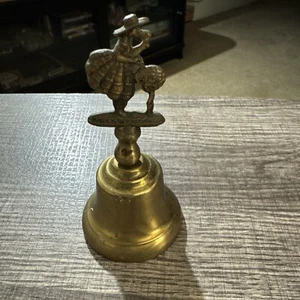 Vintage"WOMAN SMELLING FLOWERS" Brass Bell Made In England - Picture 1 of 5