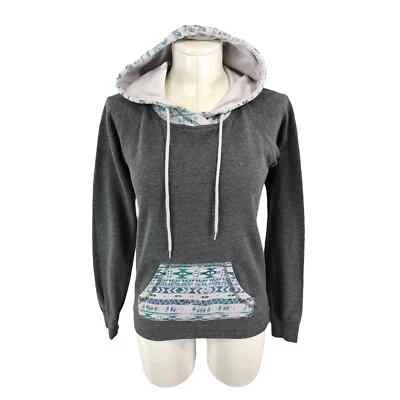 Sudadera con Capucha Empyre Gris Estampado Azteca - Talla XS Foto 1 de 4